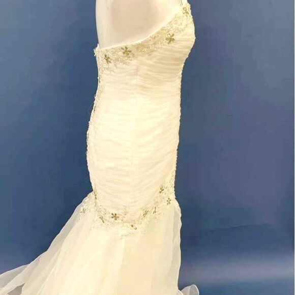 Designer Vintage White Wedding Party Dress evening gown-  refer to Measurements - Picture 4 of 5